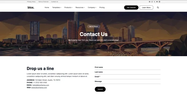 blox Contact template preview