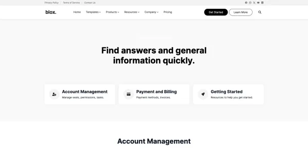 blox FAQ template preview